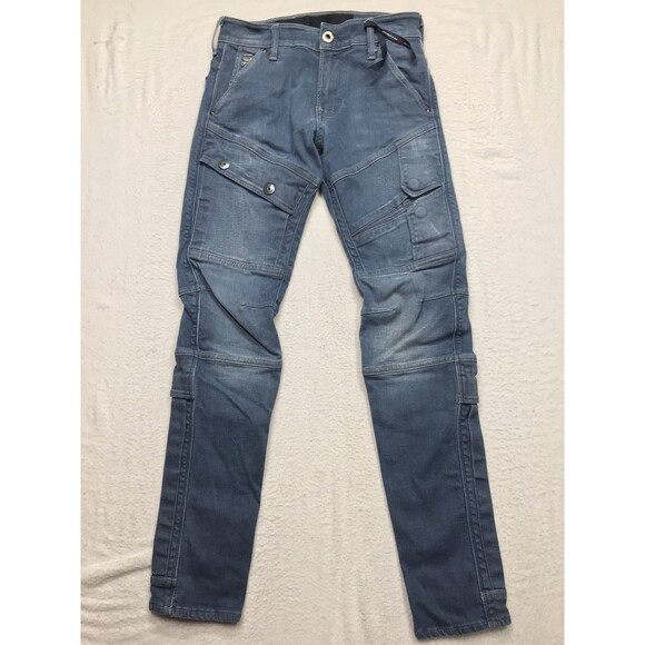 G STAR RAW Jean Men 28x30 Airblaze 3D Skinny Stretch Italian Denim Biker Moto